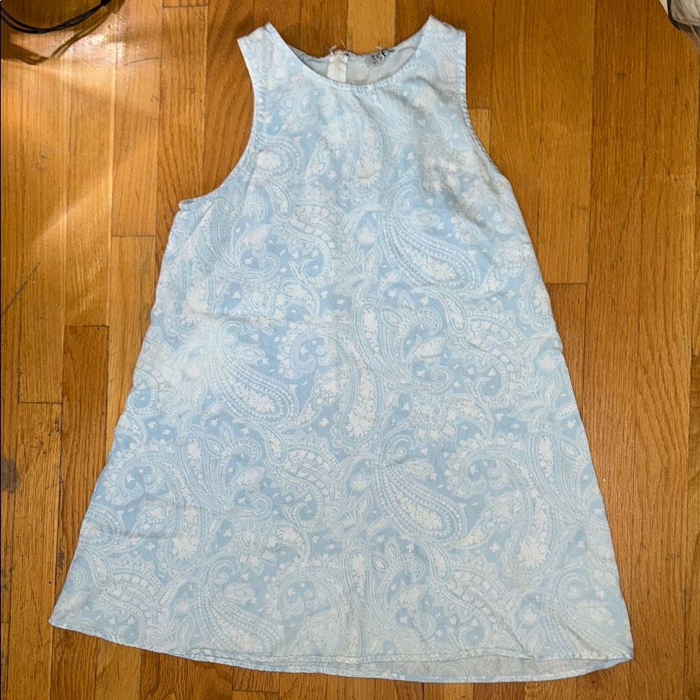 Tobi Blue and White Halter A-Line Mini Dress
